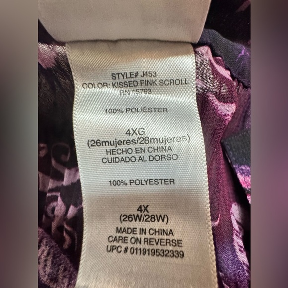 Just My Size Vibrant Pink and Purple Blouse - Picture 10 of 10